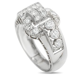 Luxury Bazaar Platinum 0.45ct Diamond Art Deco Ring MF17-043026