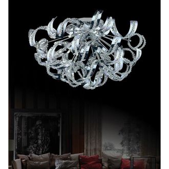 CWI Lighting Swivel 9 Light Flush Mount With Chrome Finish