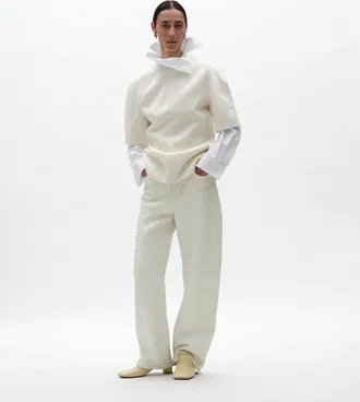 Bottega Veneta Top in mohair e seta mikado - Bianco - Donna - 36