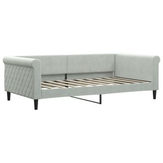 vidaXL Sof&aacute; Cama De Tela Gris Claro 100x190 Cm Vidaxl