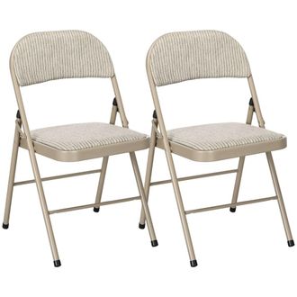 HOMCOM Sillas plegables 45x46x78 cm beige