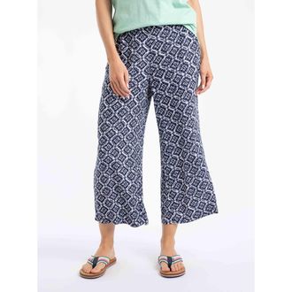 Weird Fish Sarita Printed Wide Leg Cropped Trousers in Twilight at Nordstrom, Size 10