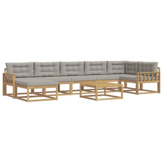 vidaXL Conjunto De Sof&aacute;s De Exterior 8 Pcs Blanco Y Gris Claro Vidaxl