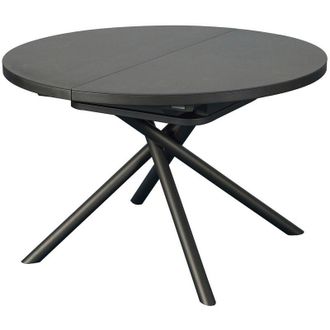Vente-Unique Tavolo da pranzo allungabile da 4 a 6 persone in ceramica, MDF e metallo - Effetto marmo marrone e grigio - FEROLA