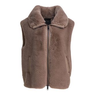 Pinko Vests, female, Brown, Size: 2XS Beige Jacket for Women Aw25