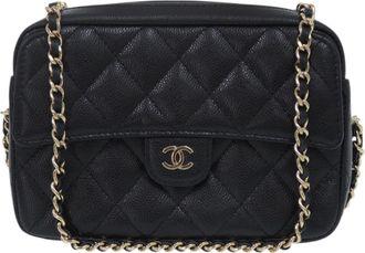 Chanel Black Leather Clutch Bag (Pre-Owned)