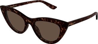 Alexander McQueen AM0577S 002 Womens Sunglasses Tortoiseshell Size 53 - Free RX Lenses - Free RX Lenses