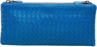 Bottega Veneta Blue Leather Clutch Bag (Pre-Owned)