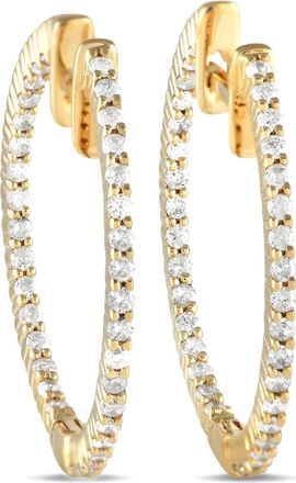 Luxury Bazaar Orecchini a cerchio Inside-Out in oro giallo 14 carati con diamante