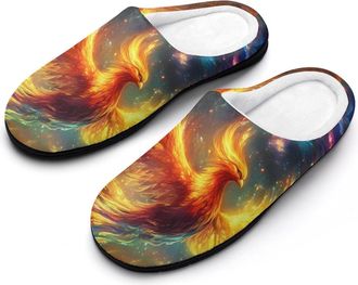 Generic Phoenixs-Flying Mens Soft Cotton Slippers with Memory Foam Anti-skid House Shoes for Travel Indoor Outdoor
