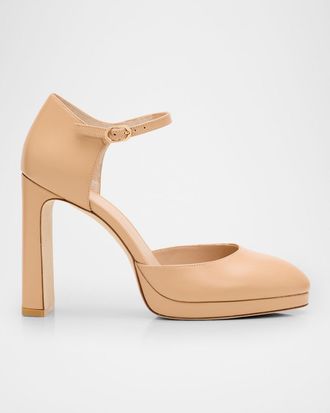 Stuart Weitzman 100mm Babette Leather Platform Pumps