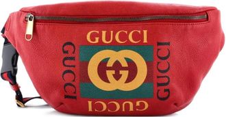 Gucci Medium leren heuptas met logoprint - Rood
