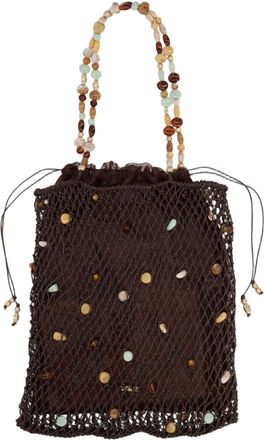 Cult Gaia Multicolored Beaded Handbag With Drawstring Closure