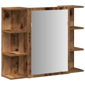 Berkfield Home Bathroom Mirror Cabinet Old Wood 80x20.5x64 cm Engineered Wood in Brown
