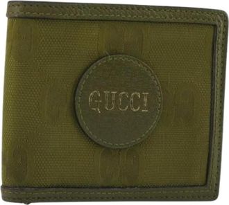 Gucci Pre-owned GG Canvas Portemonnee - unisex - Vintage Accessoires - Groen - ONE Size - Leer - Vintage