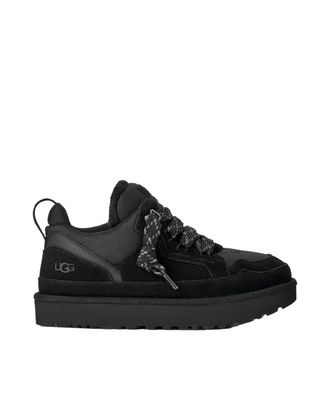 UGG Black Lowmel Padded Collar Oversized Tongue Suede Sneakers