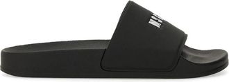 Msgm Pool Slide Micrologo - Dames - Sandalen - Zwart - 37 EU - Schoenen