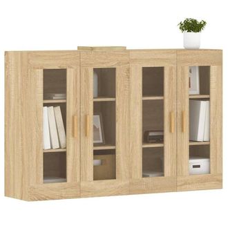 Berkfield Home Wall Mounted Cabinets 2 pcs Sonoma Oak Engineered Wood in Light Brown