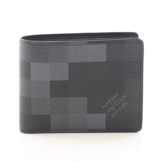 Louis Vuitton Black Gray Noir Coated Canvas Pvc Bill Wallet (Bi-Fold) (Pre-Owned)