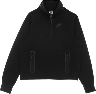 Nike Jassen, Dames, Zwart, L, Katoen, Tech Fleece Coltrui Sweatshirt Zwart