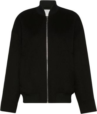 Max Mara Jassen, Dames, Zwart, XS, Wol, Bomber van puur wol dubbelzijdig