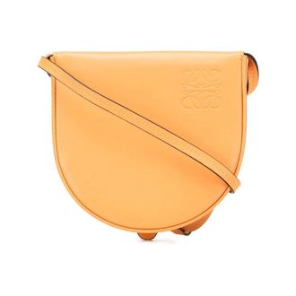 Loewe Pre-owned Cross Body Bags, female, Orange, Size: ONE SIZE Pre-owned Small Leather Saddle Bag