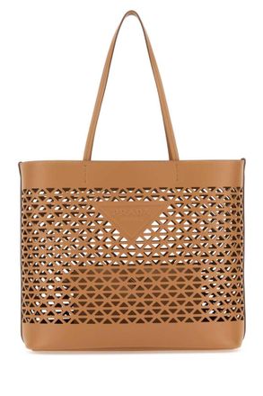 Prada Light Brown Leather Tote Bag