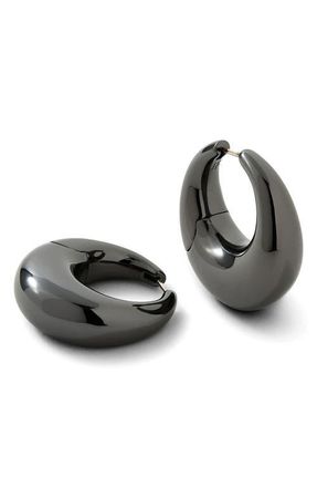 Jennifer Fisher Dylan Dome Huggie Hoop Earrings in Hematite at Nordstrom