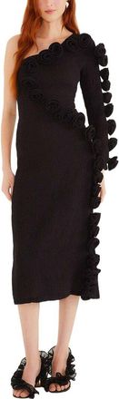Farm Rio Farm Rio Black One Shoulder Midi Dress