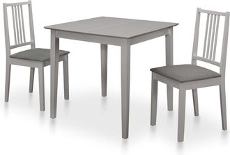vidaXL Vidaxl - Juego De Muebles De Comedor 3 Piezas Mdf Gris
