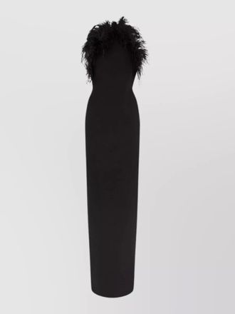 The Attico feather-trim maxi gown