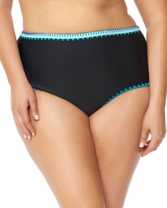 Jessica Simpson Plus Size High Waisted Bikini Bottom In Black