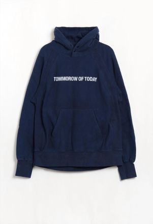 Engineered Garments Mens Printed Raglan Hoodie In Navy