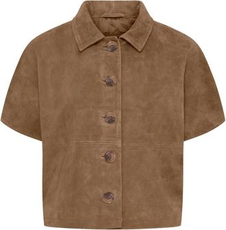 BTF-CPH Giacca Corta in Pelle Scamosciata - - Jackets - Donna - Marrone - XS