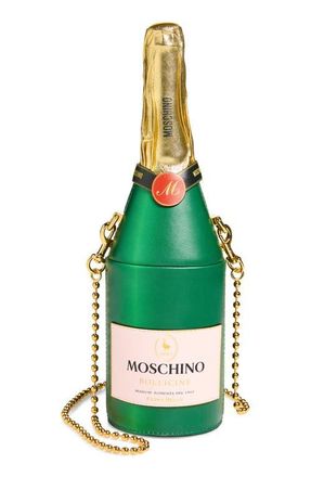 Moschino Champagne Bottle Leather Clutch in One Color 85A Oe1 at Nordstrom
