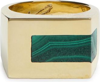 Legier Stone-embellished Brass Ring - Green - 6.5 (M 1/2)