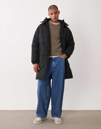Asos Piumino taglio lungo nero