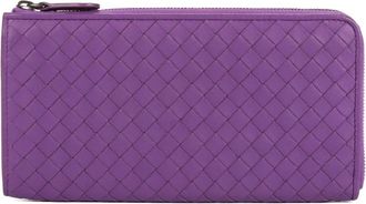 Bottega Veneta Portafoglio Intrecciato con zip - Viola