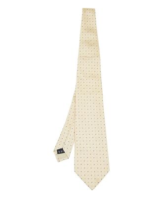 Dunhill patterned silk tie - men - Silk - One Size - Yellow