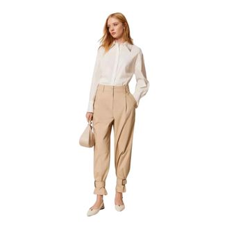 Twinset Safari Trousers - female - Twinset - Tapered Trousers - Beige - L - Trousers