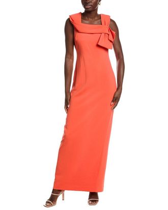 Badgley Mischka Wrap Collar Gown