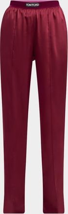 Tom Ford Logo-Banded Silk PJ Pants
