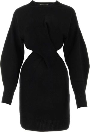 Alexander McQueen Alexander Mcqueen Black Wool Blend Dress