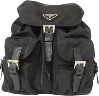 Prada Pre-owned Backpacks, female, Black, Size: ONE SIZE Pre-owned Vela Backpack