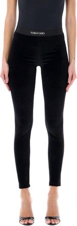 Tom Ford Form-Fitting Black Velour Leggings