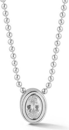 Glaze Jewelry Sterling Silver Oval Pendant Necklace at Nordstrom Rack