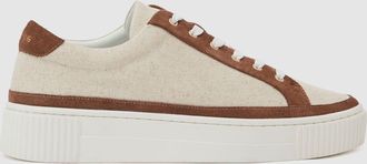 Reiss Natural & tan Low-top Platform Trainers, X11