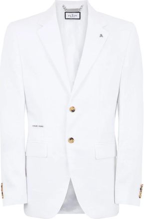 Philipp Plein Linnen Blazer Gigolo Fit - Heren - Blazers - Wit - 2XL - Linnen - Jassen