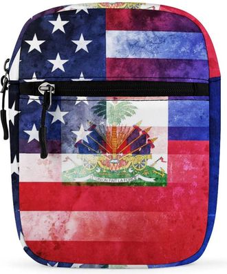 Generic U.S. And Flag Trendy Crossbody Bag for Men Women Small Satchel Men Sling Adjustable Shoulder Strap Messenger