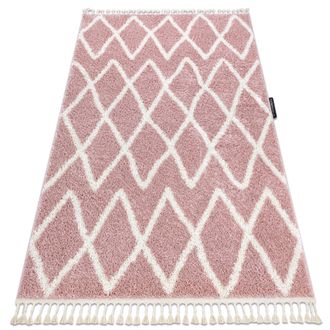 RugsX Rugsx - Alfombra Berber Beni Rosado Franjas Bereber Marroqu&iacute; Shaggy Pink 180x270 Cm